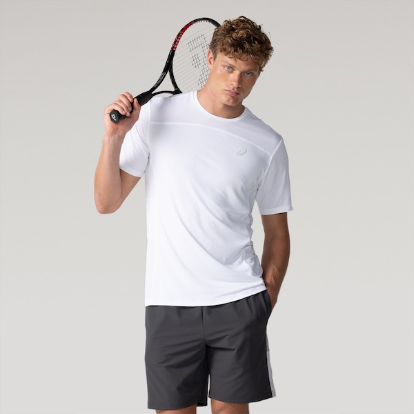 Camiseta Masculina ASICS Manga Curta Racket Recortada