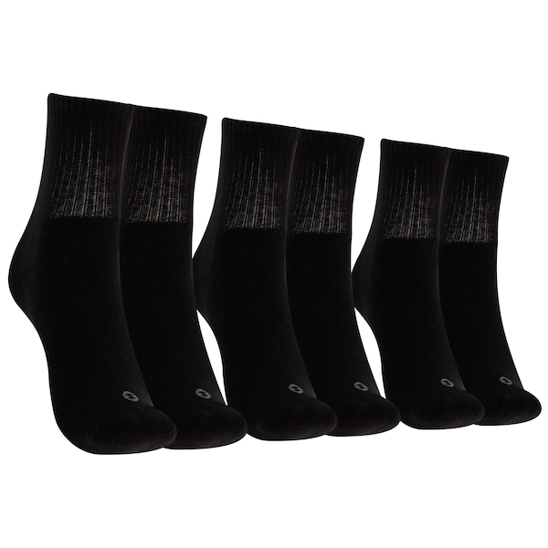 Kit de Meias Cano Médio Oxer com 3 Pares Atoalhada Tamanho 34 a 38 Adulto | Cor: PRETO | Tamanho: único