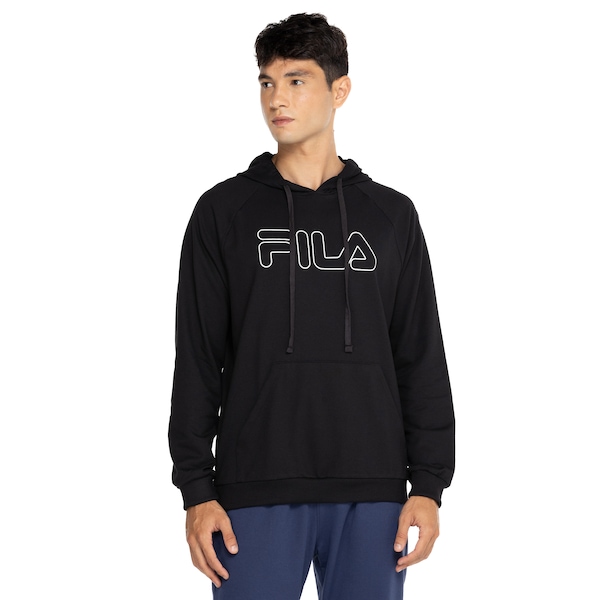 Blusão Masculino Fila com Capuz Letter Outline