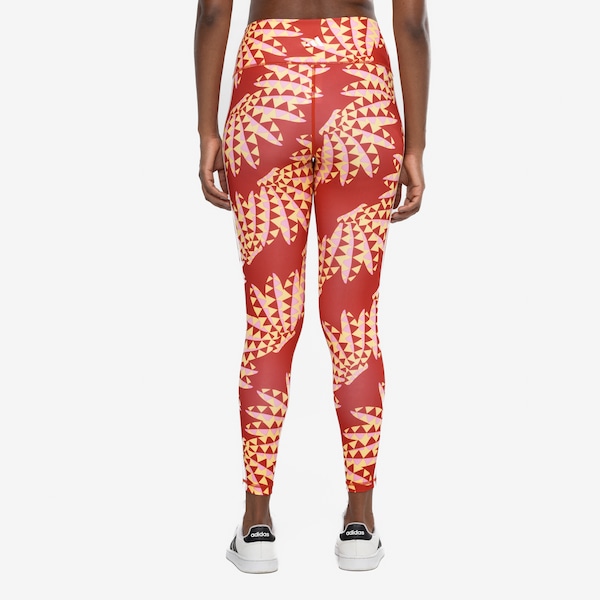 Vista 3 Calça Legging Feminina adidas Farm VERMELHO/AMARELO Adidas VERMELHO/AMARELO