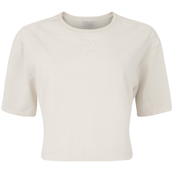 Blusa Cropped Feminina ASICS Manga Curta Malha | Cor: OFF WHITE | Tamanho: GG