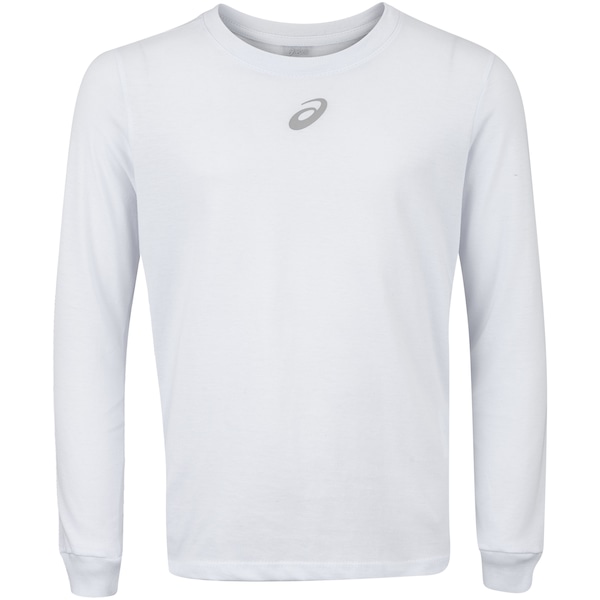 Camiseta Infantil ASICS Manga Longa Cava Tradicional | Cor: BRANCO | Tamanho: 8