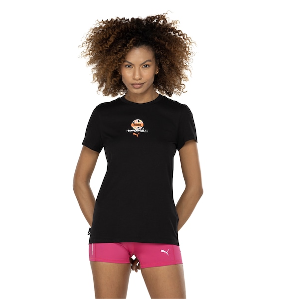 Camiseta Feminina Puma Manga Curta SWXP Worldwide Graphic