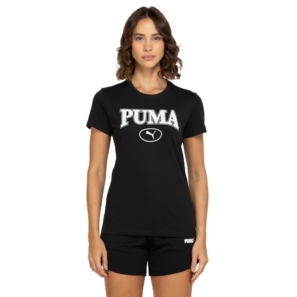 Camiseta Feminina Puma Manga Curta Squad Graphic