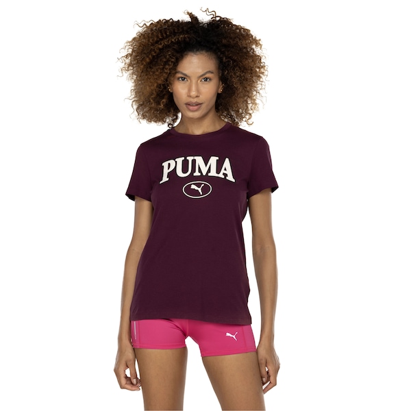 Camiseta Feminina Puma Manga Curta Squad Graphic