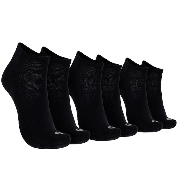 Kit 3 Pares de Meias Atoalhadas Cano Baixo Tamanho 39-44 Casual Oxer Adulto | Cor: PRETO | Tamanho: 39-44