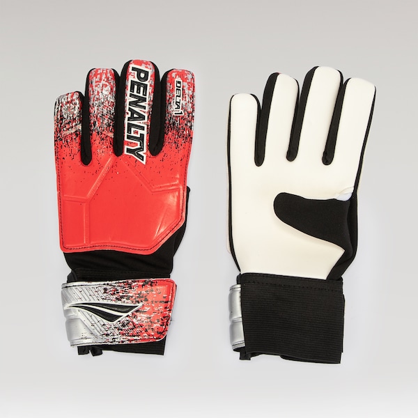 Luvas de Goleiro Penalty Delta 1 XXI Juvenil | Cor: VERMELHO/PRETO | Tamanho: 7
