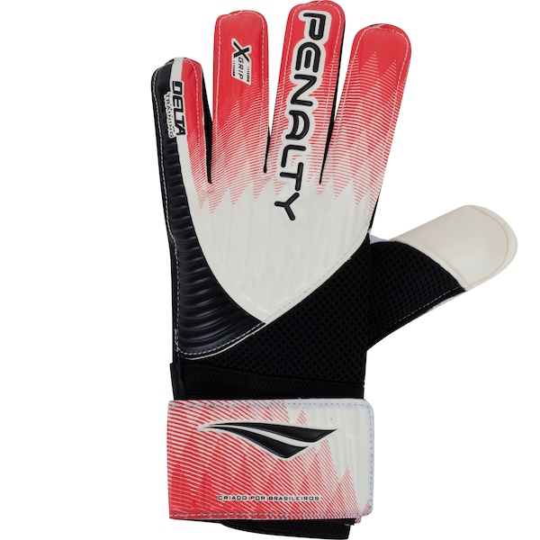 Luvas de Goleiro Penalty Delta Training XXII | Cor: BRANCO/VERMELHO | Tamanho: 11