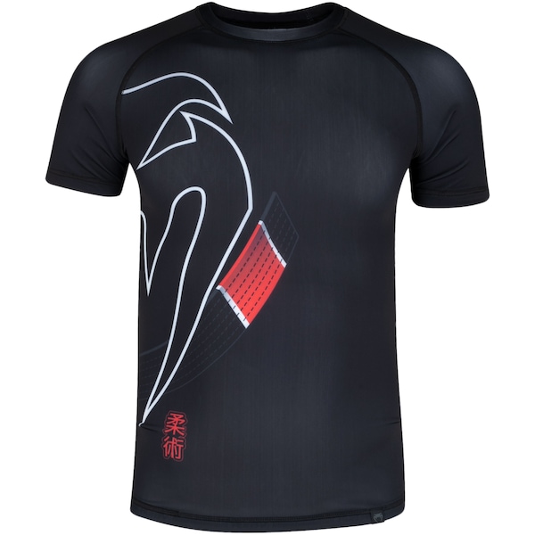 Camiseta Masculina Venum Manga Curta Rashguard Black Belt Dark