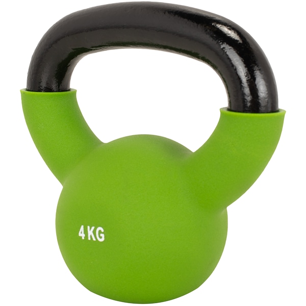 Kettlebell Oxer Neoprene 4Kg | Cor: PRETO/VERDE CLA | Tamanho: único