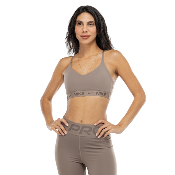 Top Fitness com Bojo Nike Baixa Sustentação Dri-Fit Indy SPT _A