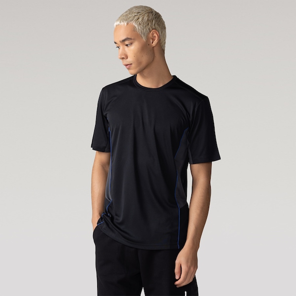 Camiseta Masculina Oxer Manga Curta Recorte com Vivo | Cor: PRETO | Tamanho: GG
