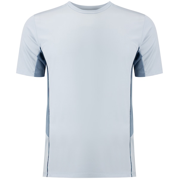 Camiseta Masculina Oxer Manga Curta Recorte com Vivo | Cor: CINZA CLARO | Tamanho: P