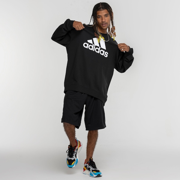 Vista 3 Blusão adidas sem Capuz Moletom Big Logo PRETO/BRANCO Adidas PRETO/BRANCO