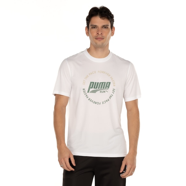 Camiseta Masculina Puma Manga Curta Graphic Run Emblem Tee
