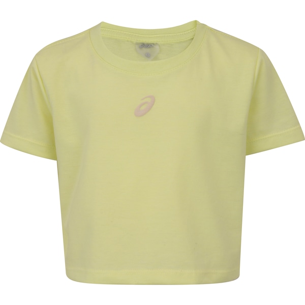 Blusa Cropped Infantil ASICS Manga Curta | Cor: AMARELO CLARO | Tamanho: 14