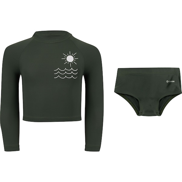 Conjunto Infantil Oxer Camiseta Manga Longa + Sunga com Proteção UV Menino