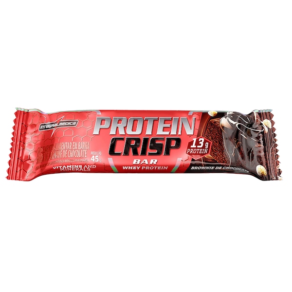Vista 2 Barra de Proteína Integralmédica Protein Crisp Bar Brownie de 45g CHOCOLATE Integralmedica CHOCOLATE