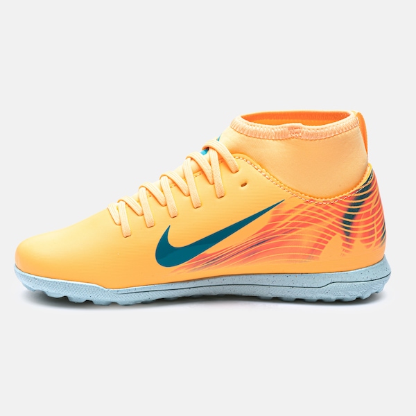 Vista 3 Chuteira Society Infantil Nike Mercurial Superfly 10 Club Mbappé LARANJA/AZUL Nike LARANJA/AZUL