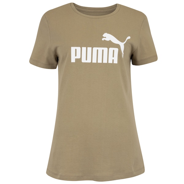 Vista 2 Camiseta Feminina Puma Manga Curta ESS Tee Logo BEGE Puma BEGE