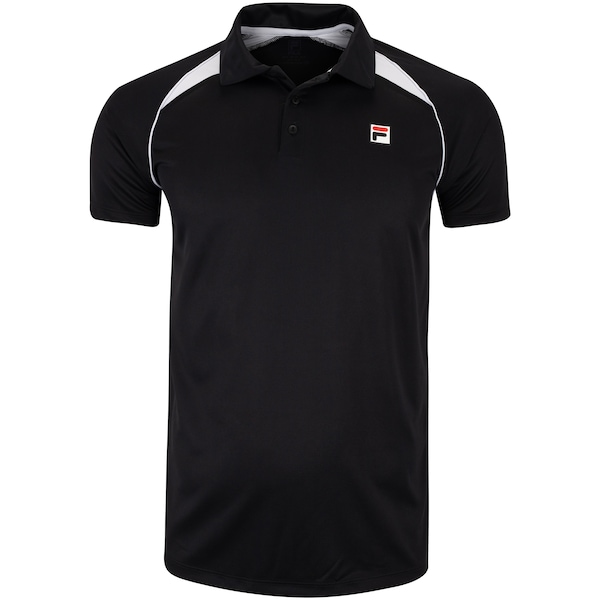 Vista 2 Camisa Polo Masculina Fila Tennis Line II PRETO/BRANCO Fila PRETO/BRANCO