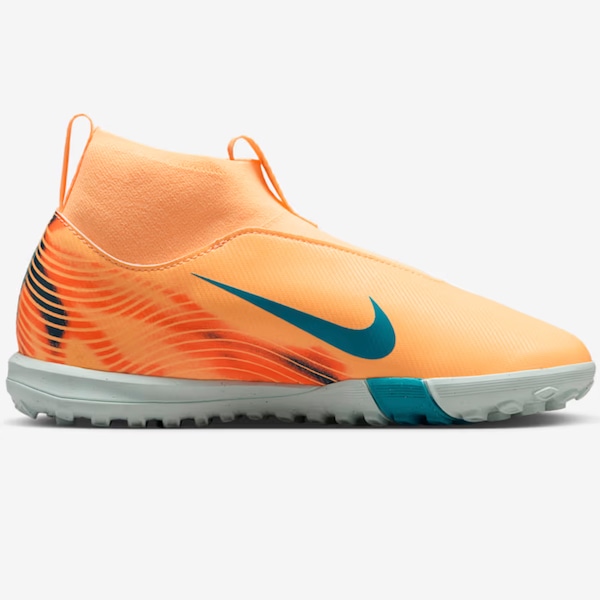 Vista 3 Chuteira Society Infantil Nike Zoom Mercurial Superfly 10 Academy Mbappé LARANJA/AZUL Nike LARANJA/AZUL
