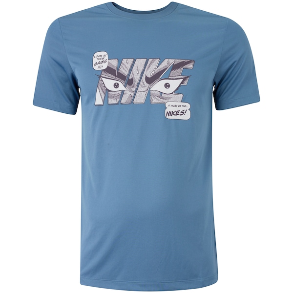 Camiseta Masculina Nike Manga Curta Dri-Fit Rlgd Iy | Cor: AZUL CLARO | Tamanho: M