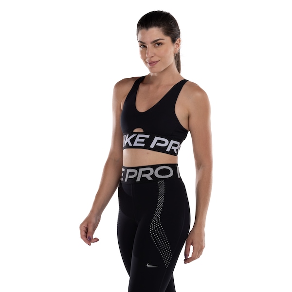 Top Fitness com Bojo RemovÃvel Nike Média Sustentação Indy Plung Bra Bold Adulto