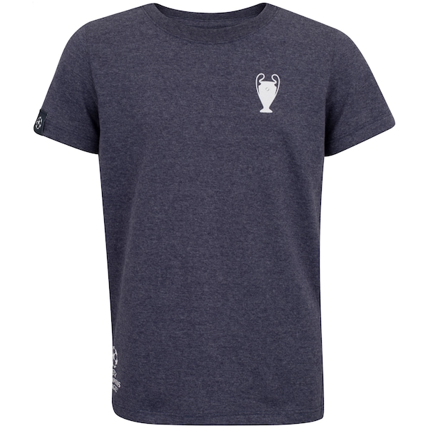 Camiseta UEFA Champions Infantil Casual | Cor: AZUL ESC MESCLA | Tamanho: 10