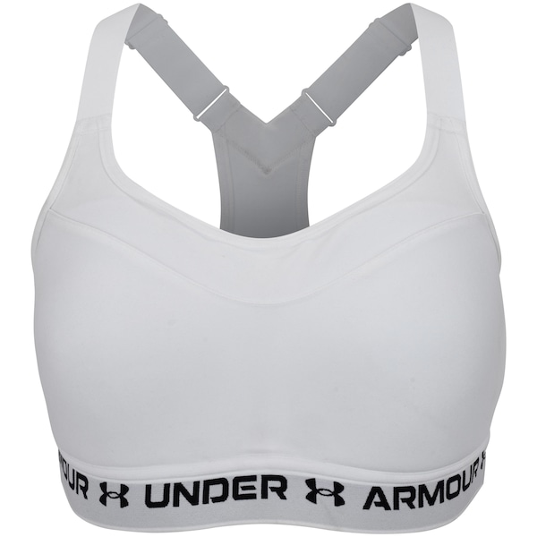 Vista 2 Top Fitness com Bojo Under Armour Alta Sustentação High Crossback Adulto PRETO/BRANCO Under Armour PRETO/BRANCO