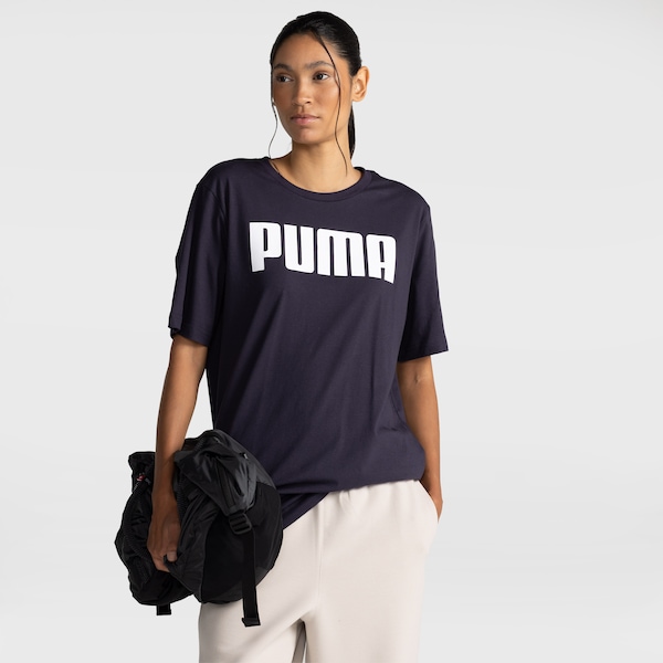Camiseta Puma ESS TEE - Feminina | Cor: AZUL/BRANCO | Tamanho: P