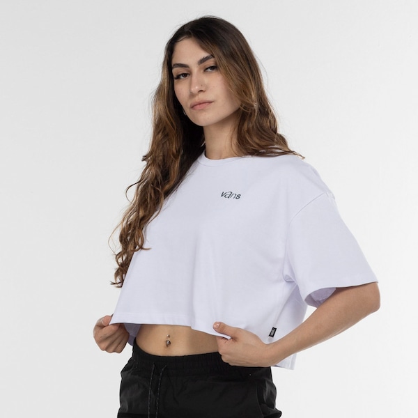 Vista 3 Blusa Cropped Vans Preference Relax BRANCO Vans BRANCO