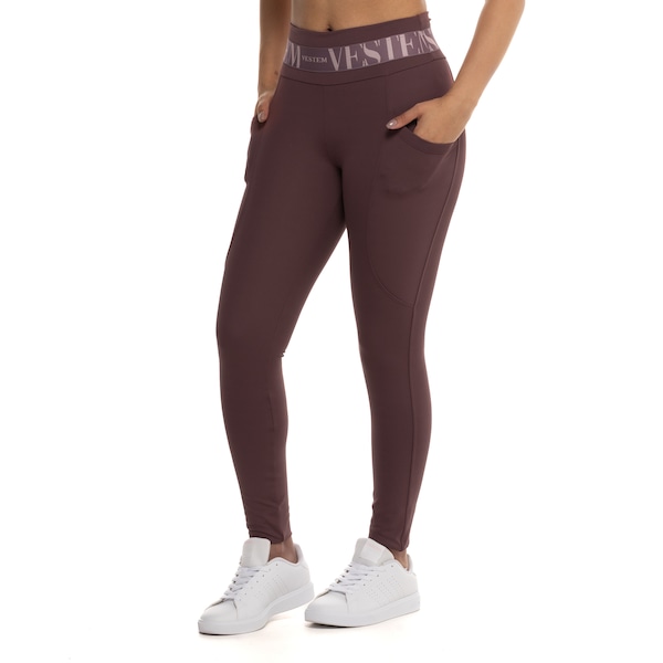 Vista 2 Calça Legging Feminina Vestem Fuso Maggie VINHO Vestem VINHO