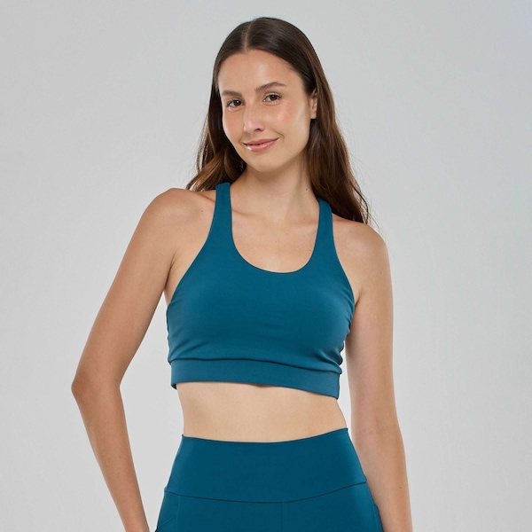 Top Fitness com Bojo Removível Vestem Média Sustentação Lins Adulto