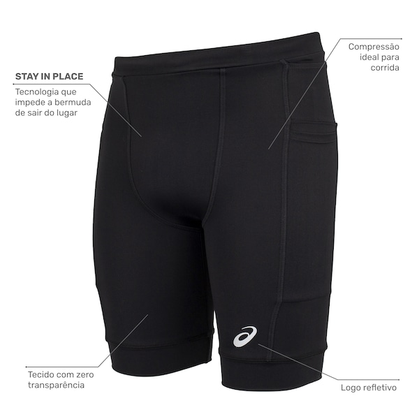 Bermuda ASICS Run Science 5 Bolsos Masculina