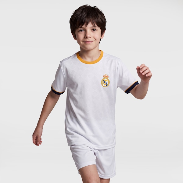 Camiseta do Real Madrid Braziline Juvenil Coroa | Cor: BRANCO | Tamanho: 10