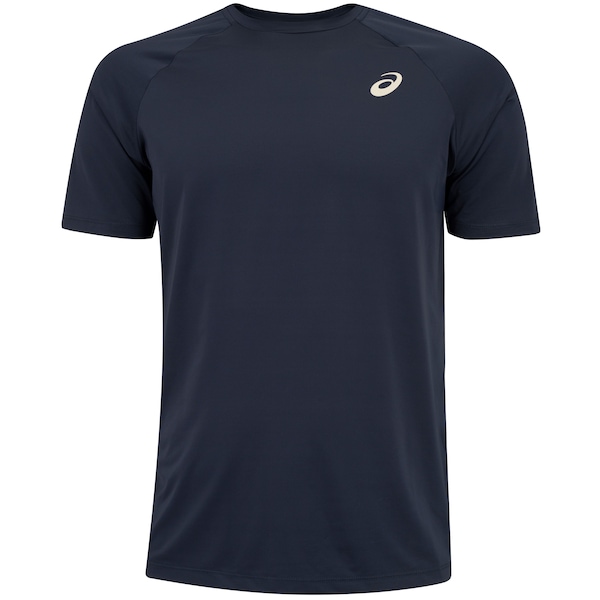 Camiseta Masculina ASICS Manga Curta Emblema Racket UV 50 Anti-Odor