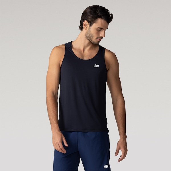 Camiseta Regata Masculina New Balance Sport Essentials | Cor: PRETO | Tamanho: P