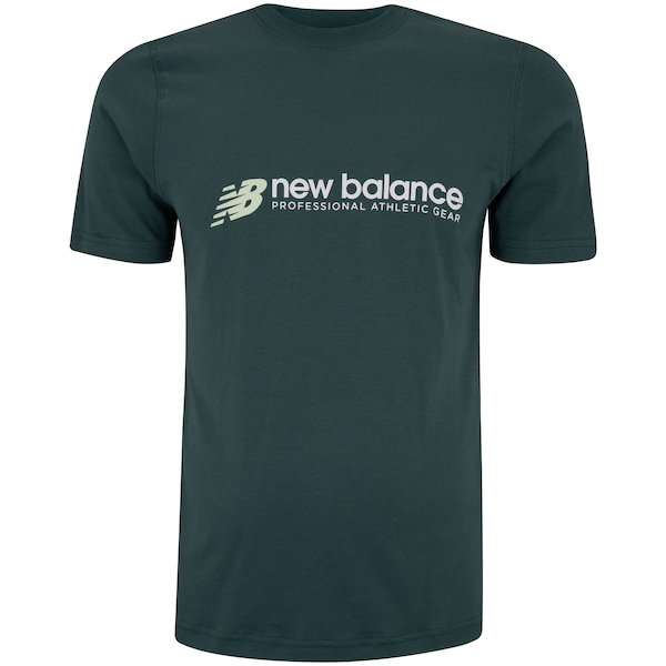 Camiseta Masculina New Balance Manga Curta Professional Athletics | Cor: VERDE | Tamanho: M