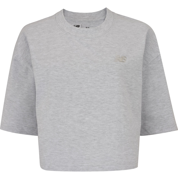 Vista 2 Blusa Cropped Feminina New Balance Small Logo CINZA MESCLA New Balance CINZA MESCLA