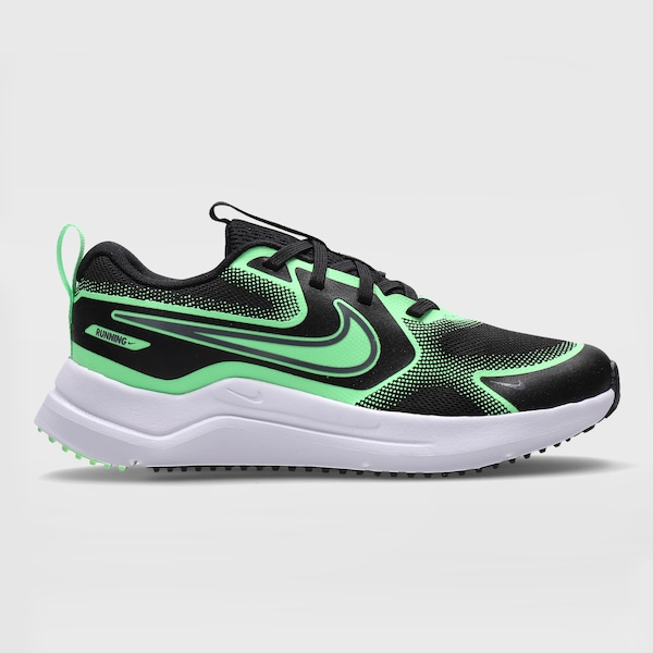 Tênis Infantil Nike Cosmic Runner | Cor: PRETO/VERDE CLA | Tamanho: 37.5