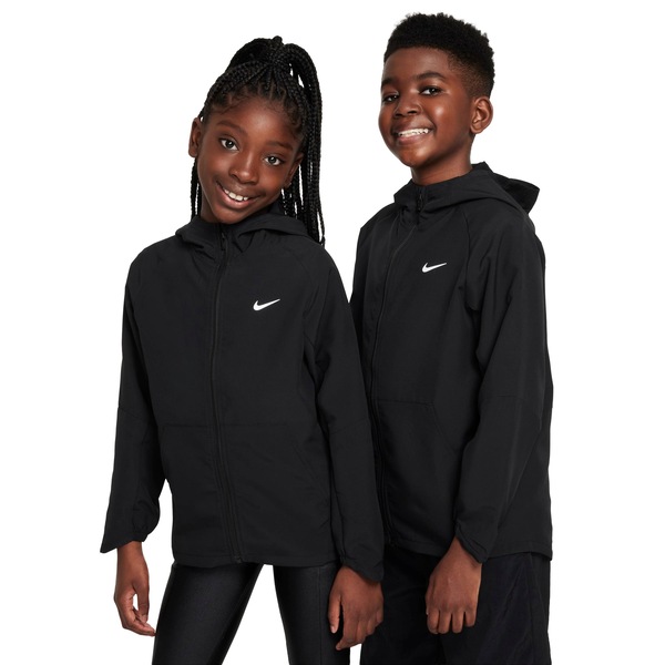 Jaqueta Infantil Nike com Capuz Dri-Fit Woven | Cor: PRETO | Tamanho: M