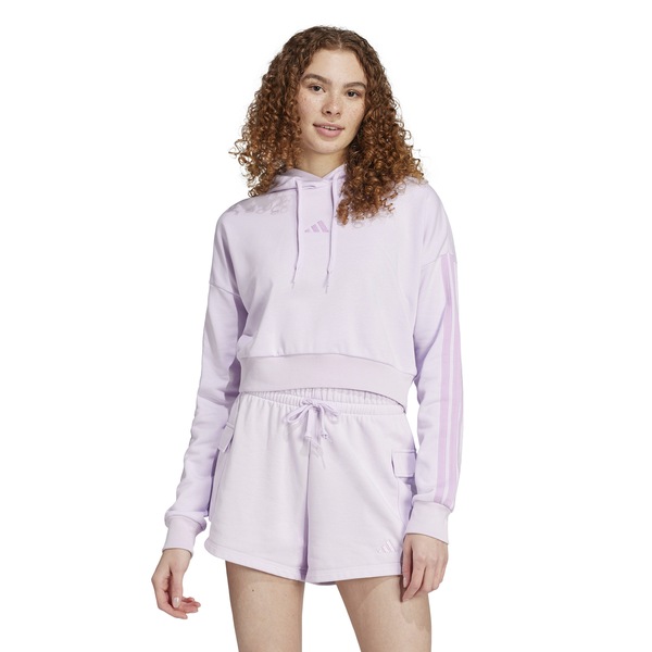 Blusa Cropped de Moletom Feminina adidas com Capuz