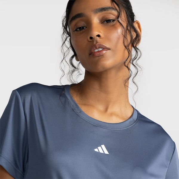 Camiseta Feminina adidas treino Básica | Cor: AZUL ESCURO | Tamanho: G
