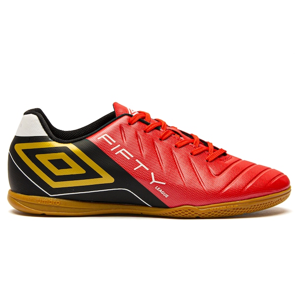 Vista 2 Chuteira Futsal Umbro Fifty VI League Adulto VERMELHO/PRETO Umbro VERMELHO/PRETO