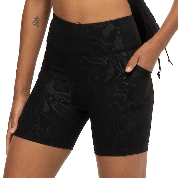 Vista 2 Bermuda Oxer Print Premium Média Compressão Cós Baixo Feminina PRETO Oxer PRETO