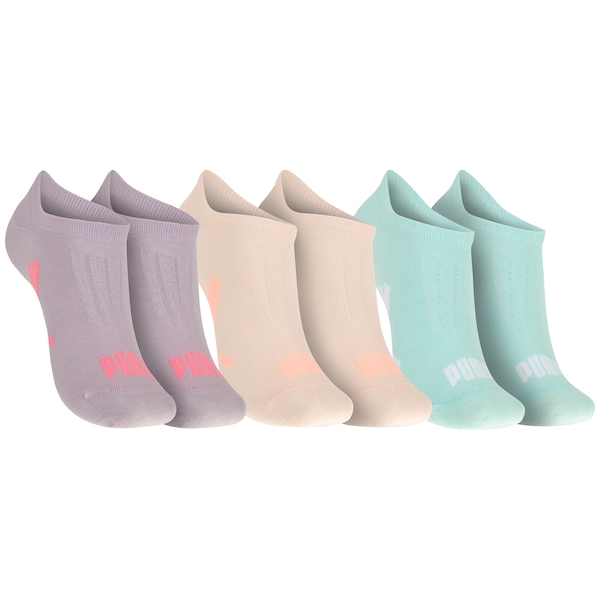 Kit de Meias Puma Sapatilha Esportiva 3 Pares Tamanho 34 ao 39 Adulto
