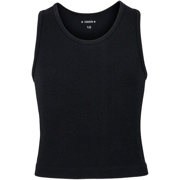 Camiseta Regata Oxer Canelada Infantil | Cor: PRETO | Tamanho: 14