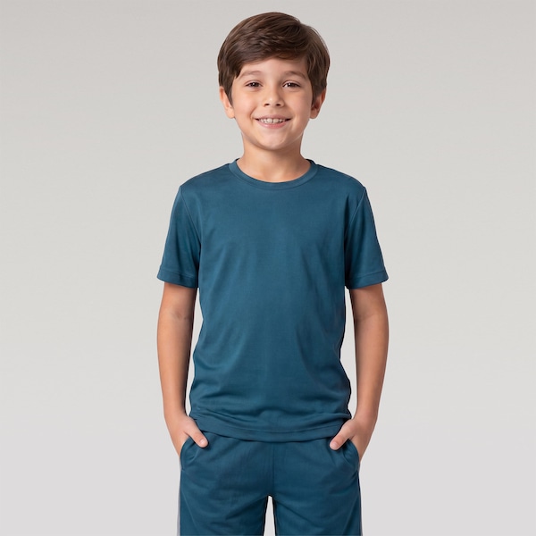 Camiseta Oxer Sport Refletivo Infantil | Cor: PETROLEO | Tamanho: 14