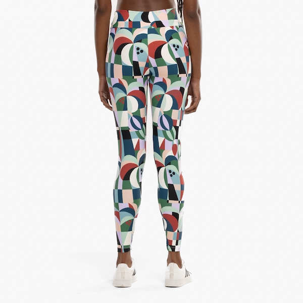 Vista 3 Calça Farm Legging Recanto Coqueiros Cós édio Feminina PRETO/VERDE CLA FARM PRETO/VERDE CLA